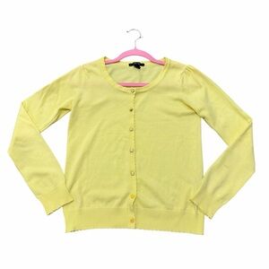 Forever 21 Yellow Floral Button Knit Cardigan Size S Y2K Style